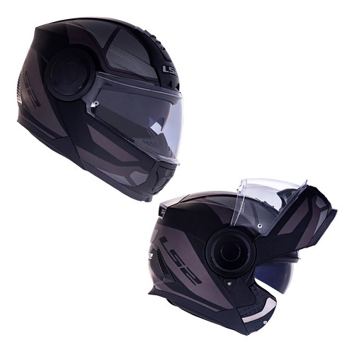 Capacete Ls2 Escamoteável Óculos Interno Ff902 Scope Mask Cor FF902 Scope Mask preto cinza titanium