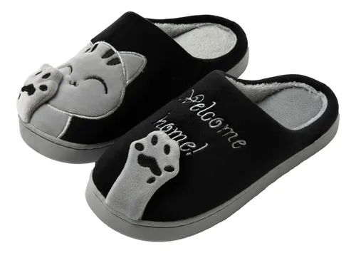 comprar Pantuflas Gato Felpa Suave Cálido Cómodas Mujer Hombre