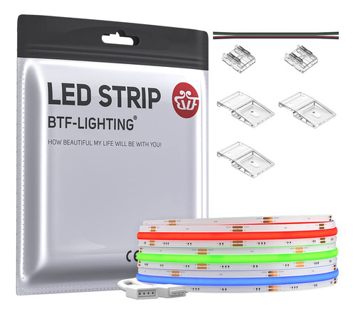 Btf-lighting Fcob Cob Rgb - Tira De Luz Led Flexible De Alta