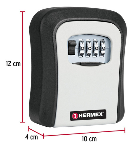 Caja Combinacion Guarda Llaves Para Pared 12cm Hermex 45328 Color Negro