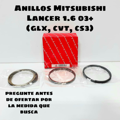Anillos De Motor Mitsubishi Lancer 1.6 Glx Cvt Cs3 010