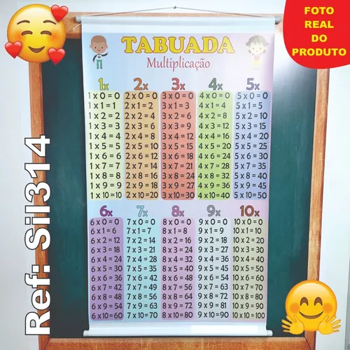 Tabuada Para Imprimir: Com Resultados. Contas de Multiplicação do 1 ao 9.  Material Didatico Para Professores, Pais e Alunos.