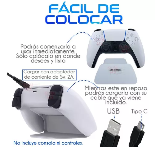 Estación de carga de controlador PS5 para Playstation 5 Dualsense  controlador con base de cargador de doble soporte, accesorios de cargador  de