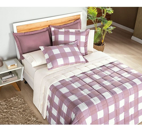 Colcha Casal 3 Peças Dupla Face Micropercal 200 F Dolce Vita Cor Rose