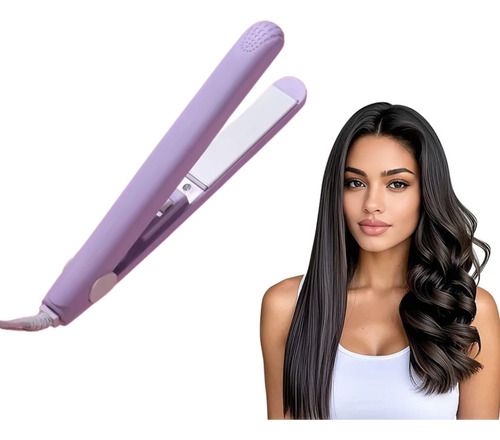 Mini Plancha De Pelo Viaje Para Flequillo Alisadora Portátil Violeta