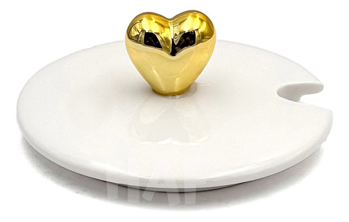 Set X2 Tazas Elegantes Cerámica Con Detalles En Dorado Blanco Y Negro Corazón Dorado