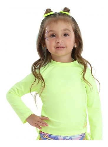 Blusa De Banho Mon Sucré Jardim Tropical 19002 Verde Neon