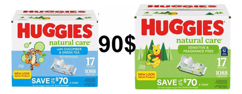 Toallitas Huggies Para Bebé Piel Sensible Sin Frag 1088und.