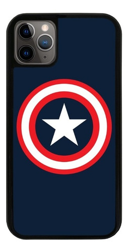 Funda Uso Rudo Tpu Para iPhone Capitan America Escudo Azul