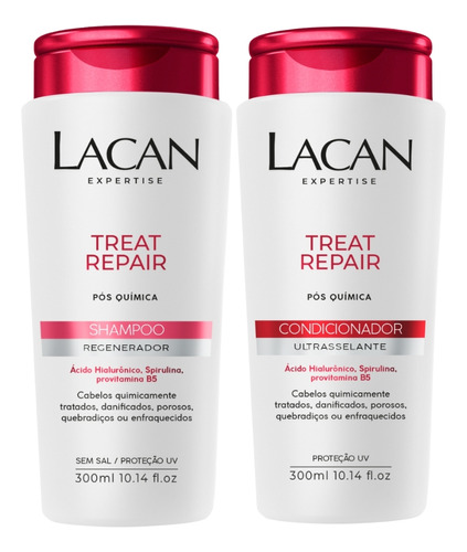 Kit Lacan Treat Repair Shampoo + Condicionador Pos Quimica