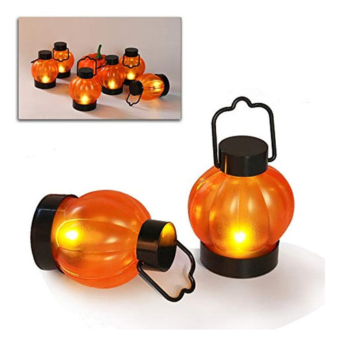 P 12pcs Luces Té Calabaza Parpadeantes For Halloween Navidad