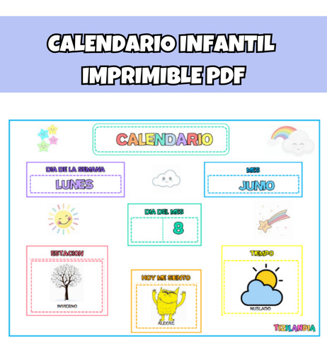 Calendario Infantil Imprimible 