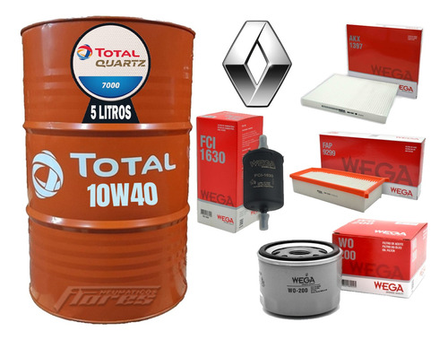 Cambio Aceite 10w40 5l + Kit Filtro Renault Duster Oroch 2.0