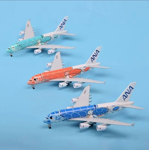 Airbus A380 Ana Library Tortuga- Avion A Escala 1/200 (22cm) Naranja