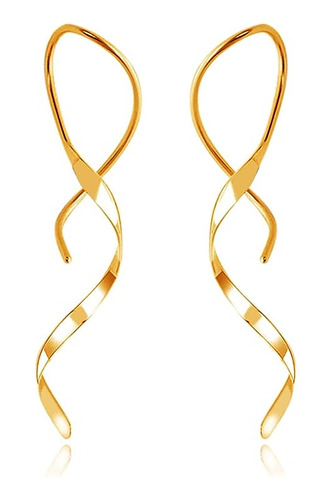 Stainless Steel Spiral Threader Earrings 18 Gold Dangle Earr