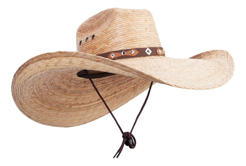 Sombrero De Paja Ala Ancha Estilo Mexicano - Natural Osfm