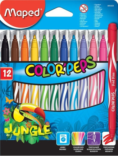 Marcador Maped Jungle 12 Colores Artel