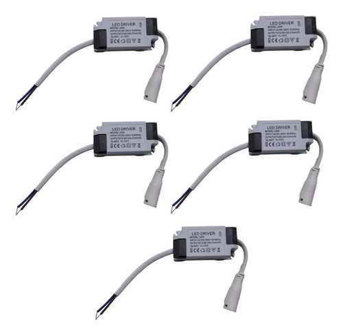 Kit 5 Reator Drive Fonte 12w A 18w Para Plafon Led