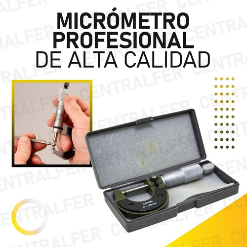 Imagen 2 de 8 de Micrómetro Mecánico De 0 A 25mm Medición Precisión