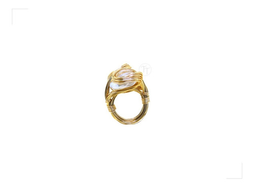 Anillo Perla Barroca Natural Gold Filled 14k By Thi Tur®