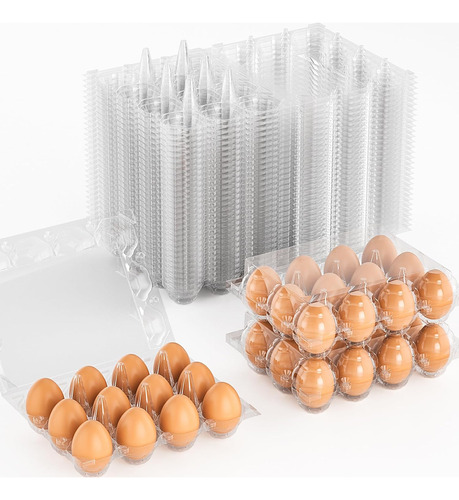 Paquete De 50 Cartones De Huevos De Plástico A Granel, 12 Re