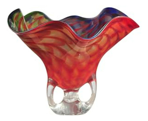 Dale Tiffany Cinnabar Wave Art Glass Jarrón