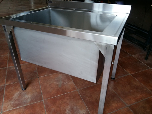 Mesada Bacha Industrial Gastronomia 1.4m Con Estante Fabrica