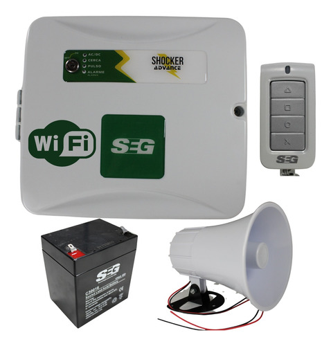 Kit Cerca Electrica Energizidor Seg Shocker 14000 Wifi