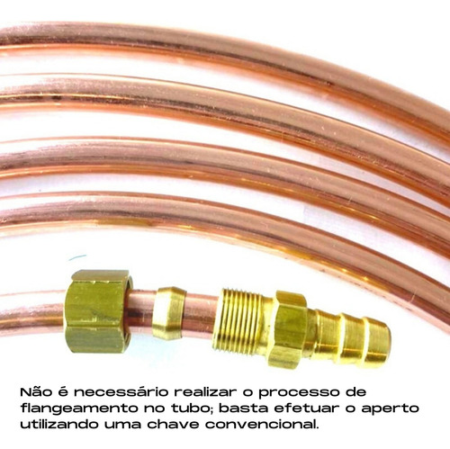 Kit Cano De Cobre 3/8 Gás De Cozinha 11 M+ Bico P/ Mangueira