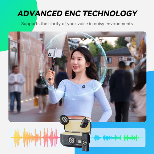 Microfone sem fio Hollyland Lark M2 para iPhone/Android
