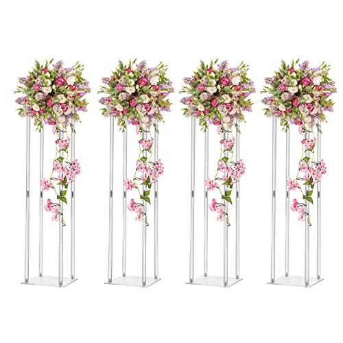 Soporte De Flores Acrílicas Bodas, 4 Piezas, 31.5 PuLG...