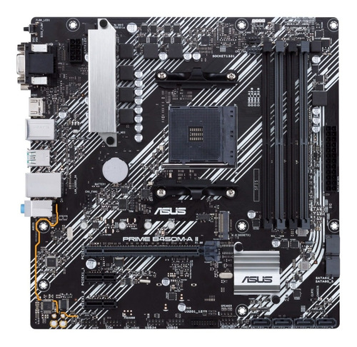 Motherboard Asus Prime B450m-a Ii Am4 Ddr4 Hdmi M.2 Usb 3.2 Color Negro