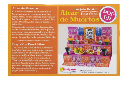 Imagen 5 de 5 de Postal Popup Altar Ofrenda Del Día De Muertos - 25 Pack