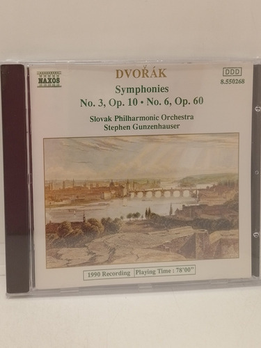 Dvorak Symphonies N.3 Op.10 N.6 Op.60 Cd Nuevo 
