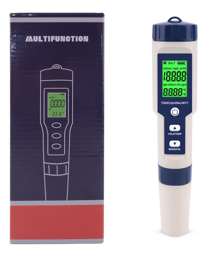 Retroiluminación: Medidor De Agua 5 En 1 Ez-9909 Ph Tds Ec S