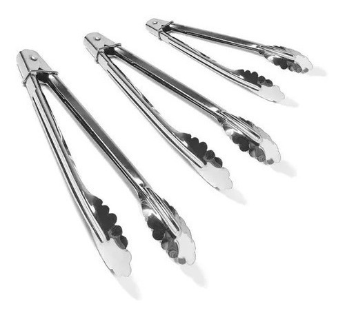 Set X 3 Pinza De Metal Alimentos Diseño Hielo Frutas Cocina 