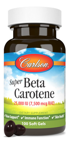 Carlson - Súper Betacaroteno, 25000 Ui (15 Mg), Vitamina A