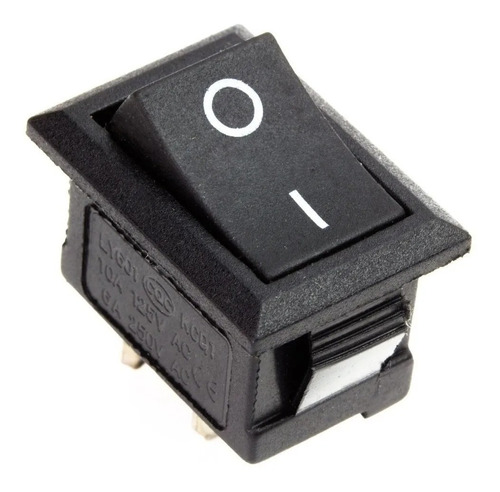 Tecla Llave Switch Interruptor 10x15mm 250v 3a 2 Pines Negra