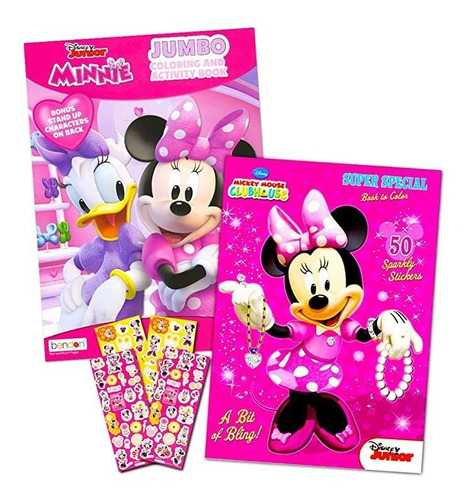 Disney Minnie Mouse - Juego De Libros Para Colorear Con Pega