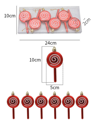 2 Paquete De 2-6 Adornos Navideños De 6 Uds., 10cmx5cm