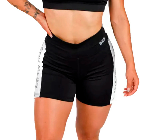 Dribbling Calza Short Running Mujer Angelina Neg-bco Ras