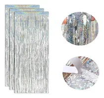 Comprar 4 Cortinas Metalizada Painel Fita Metálico Franja 1x2m Cada