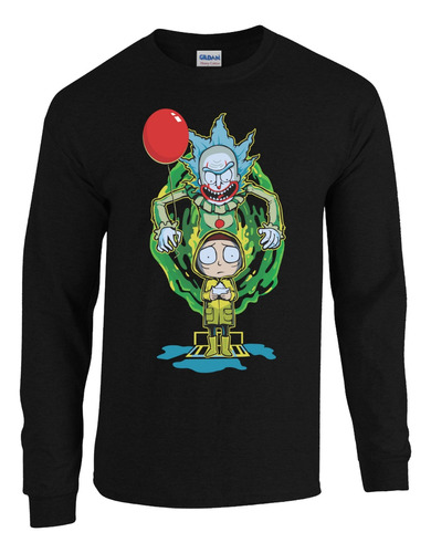 Playera Estilo Rick Y Morty, Manga Larga 100% Algodón