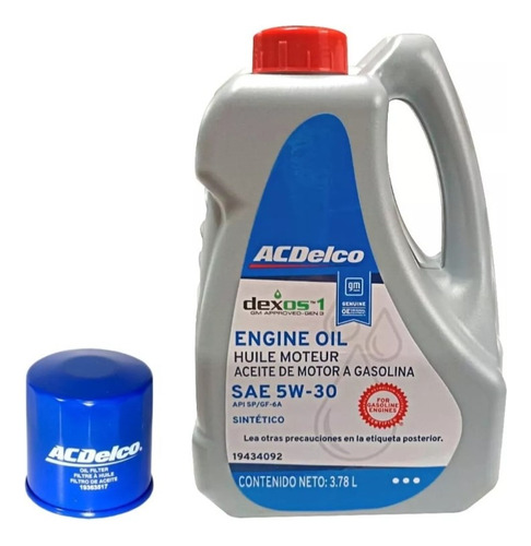 Kit Cambio Aceite Sintetico 5w30 Chevrolet Beat 1.2 2019