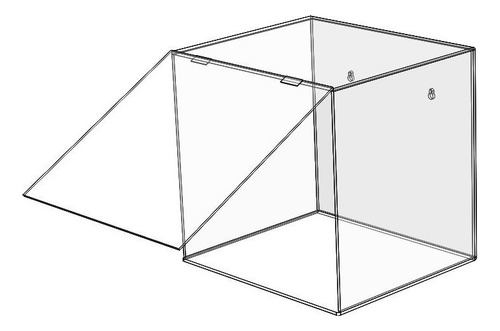 Caja Repisa Acrilico 40x38x34cm Transparente Tapa Abatible