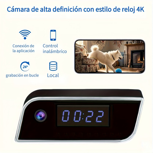 Mini Câmera Espiã 4k Com Wi-fi E Visão Noturna, Relógio Ocul