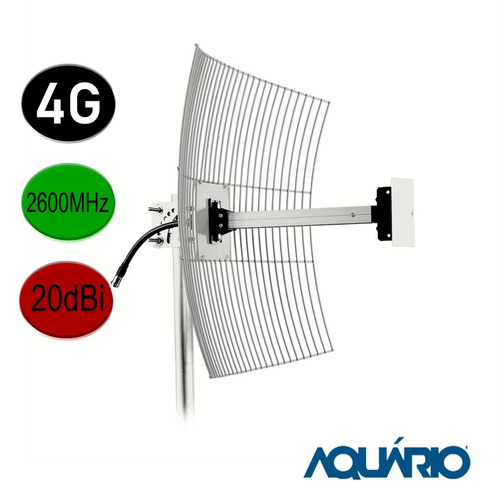 Imagem 1 de 6 de Antena Celular 4g 2600 Mhz Aquario Cf-2620 20 Dbi De Ganho