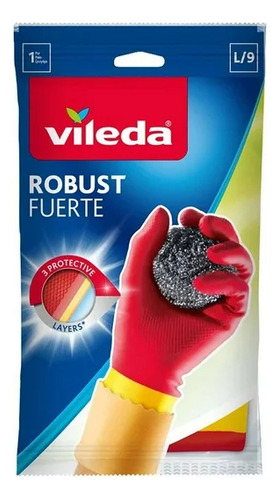 3 Pzas Guantes Vileda Robust Talla Grande 1 Par
