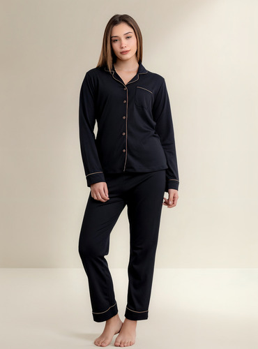 Ensueños - Pijama Hortensia Mujer Algodón 2 Piezas