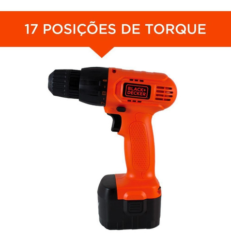 Parafusadeira Furadeira 12v + Kit 100 Peças - Black+decker
